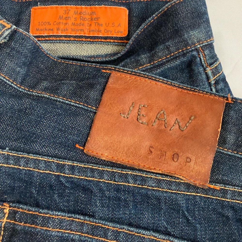 JEAN SHOP , VINTAGE MEN’S SELVEDGE ROCKER,37 MEDIUM, USA, 5 POCKET, STRAIGHT LEG